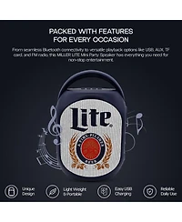 Miller Lite Mini Party Speaker with Color Changing Led Lights, Fm Radio, Built-in Handle