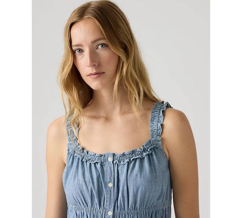 Levi's Women's Vera Waisted Square Neck Cotton Mini Dress