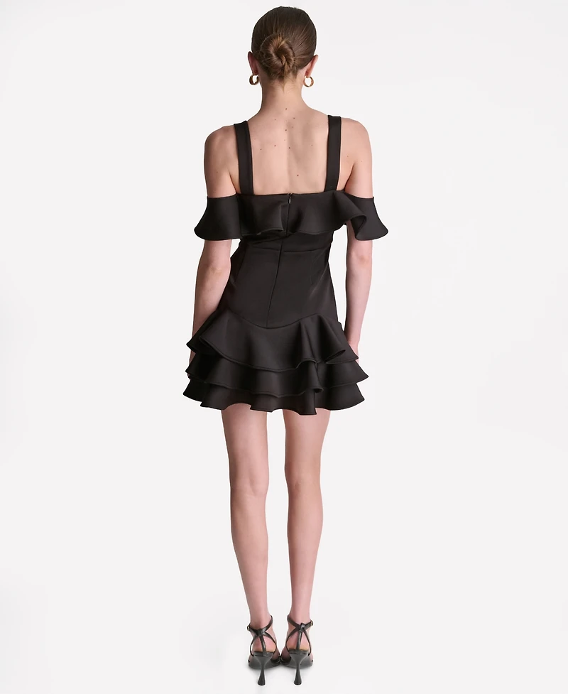 Bcbg Women's Off-Shoulder Black Mini Dress