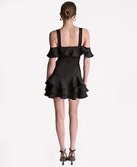 Bcbg Women's Off-Shoulder Black Mini Dress