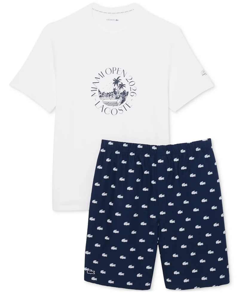 Lacoste Men's Short-Sleeve T-Shirt and Shorts, 2-Piece Set