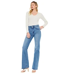 KanCan Essential Women's Onyx Ultra High Rise Wide Flare Jeans