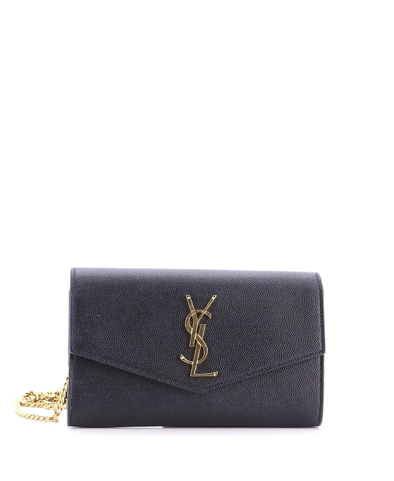Pre-Owned Saint Laurent Uptown Chain Wallet Leather