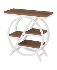 Slickblue 4 Tier End Table with Storage Shelves for Small Spaces
