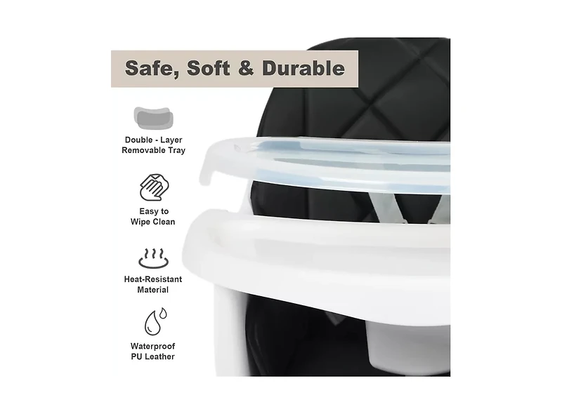 Kinder King Baby 7-in-1 Convertible High Chair with Removable Tray and 5-Point Harness
