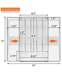 Sorbus Expandable Silverware Organizer – Multipurpose Flatware and Kitchen Storage Solution - with 6 compartments and 2 expandable slots