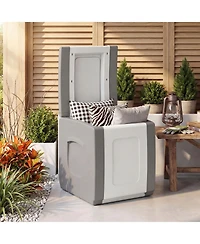 Gymax Deck Box Patio Container w/ Lockable Lid Weatherproof Plastic Storage Bin