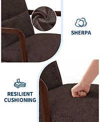gaomon Modern Sherpa Accent Chair, Ergonomic Lounge Armchair for Living Room, Bedroom, Office