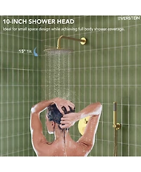 Everstrein Wall Mount 3-Functions Shower Head System 10" Faucet Set with Tub Spout 1.8/2.5 Gpm