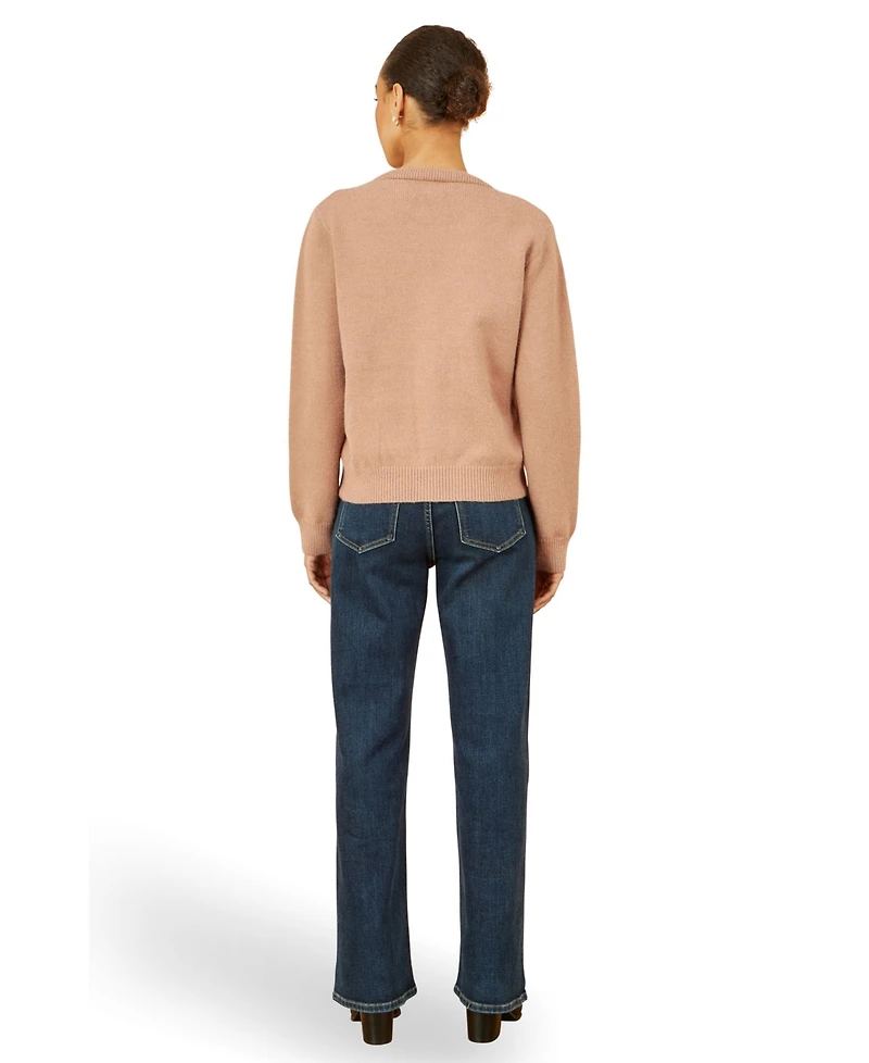 Yumi Women's Floral Embroidered Relaxed Fit Cardigan