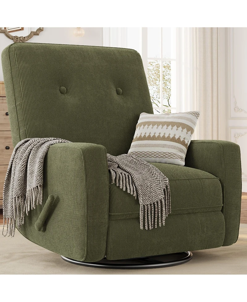 homfan Recliner Chairs, Swivel Rocker Recline, Glider Recliner Nursery Chair, Recliner Chair for Adults, 360degree(s)Swivel Glider Rocking Chair