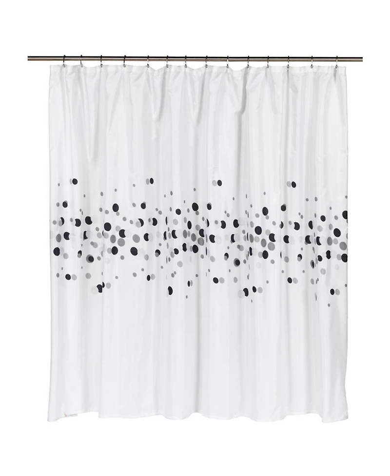 Carnation Home Fashions Fashions Dots Fabric Shower Curtain with Free Hooks