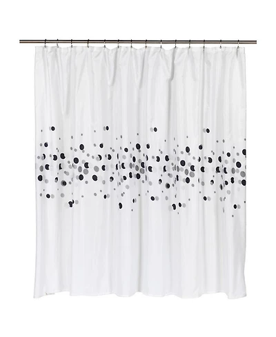 Carnation Home Fashions Fashions Dots Fabric Shower Curtain with Free Hooks