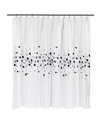 Carnation Home Fashions Fashions Dots Fabric Shower Curtain with Free Hooks