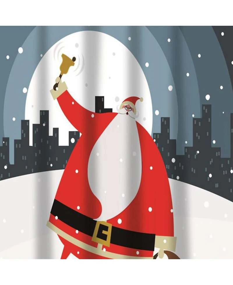 Carnation Home Fashions "Santa in the City" Fabric Shower Curtain