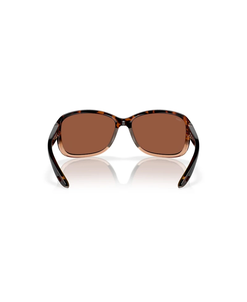 Costa Del Mar Women's Polarized Square Sunglasses, Seadrift 6S9114