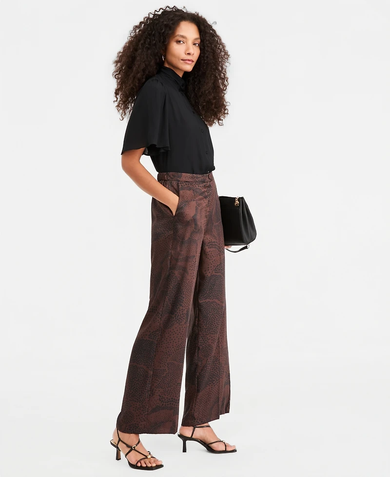 Emme Marella Women's Emmunigeno Printed Straight-Fit Wide-Leg Pants