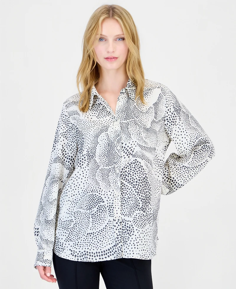 Emme Marella Women's Emmspiga Long-Sleeve Oversized Print Blouse