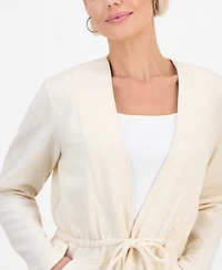 Style & Co Petite Luxsoft Tied-Lapel Knit Jacket, Macy's Exclusive