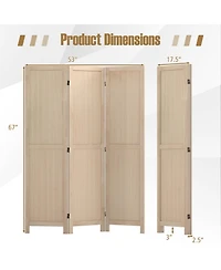 sumyeg 3-Panel Folding Room Divider for Home Office Bedroom or Restaurant Use