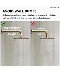 Everstrein Wall Mount Pressure-Balanced Shower System,10" Rainfall Head with Slider Bar Handheld Spray