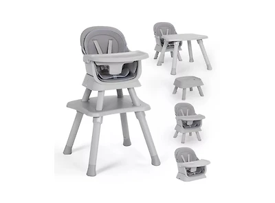 Kinder King 8-in-1 Baby High Chair Converts to Booster Seat and Kids Table Set with Removable Tray