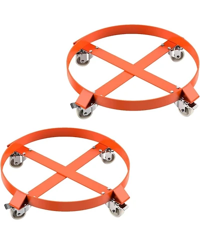 gaomon 2 Pack 55 Gallon Drum Dolly 1000 lb Capacity Heavy Duty Barrel Dolly with Steel Frame 4 Swivel Casters Industrial Drum Cart