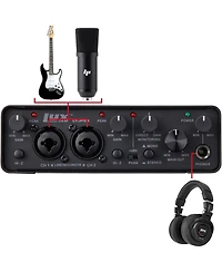 LyxJam 2x2 Usb Audio Interface with Asio Driver, Creative Studio Software Bundle & Accessories