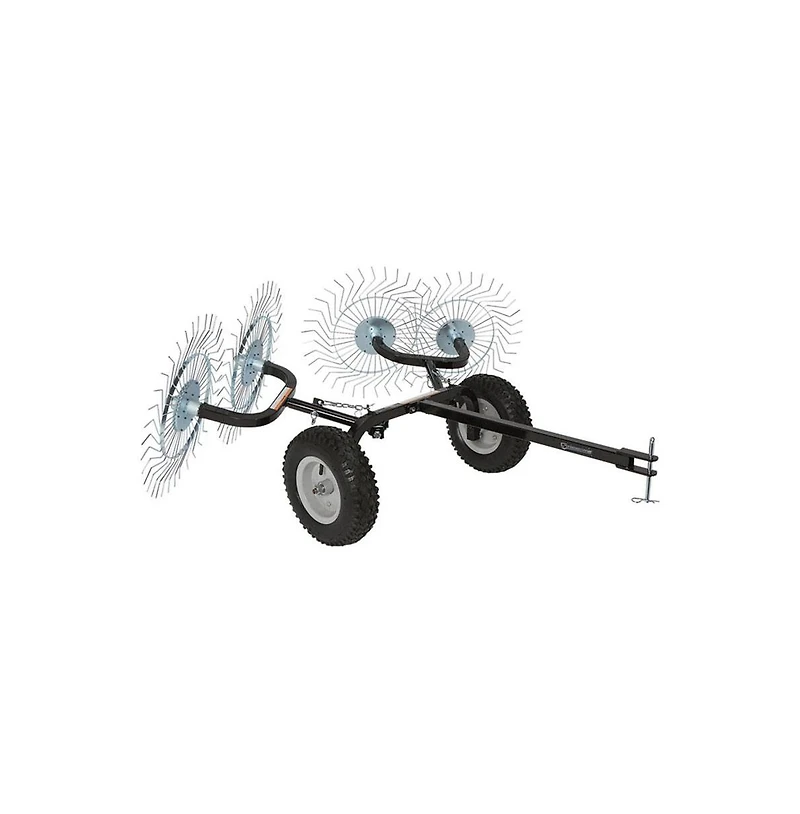 Yard Tuff Acreage Rake, Steel Tow Behind Dethatcher for Lawn and Garden, 48 Inch