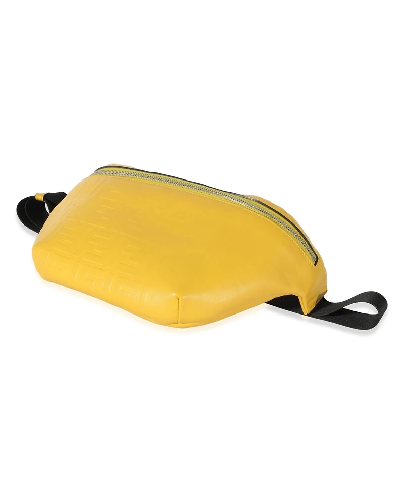 Pre-Owned Fendi Yellow Calfskin Ff 1974 Embossed Belt Bag