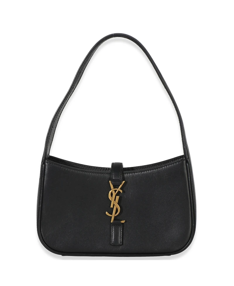 Pre-Owned Saint Laurent Black Smooth Calfskin Mini Le 5 A 7 Hobo