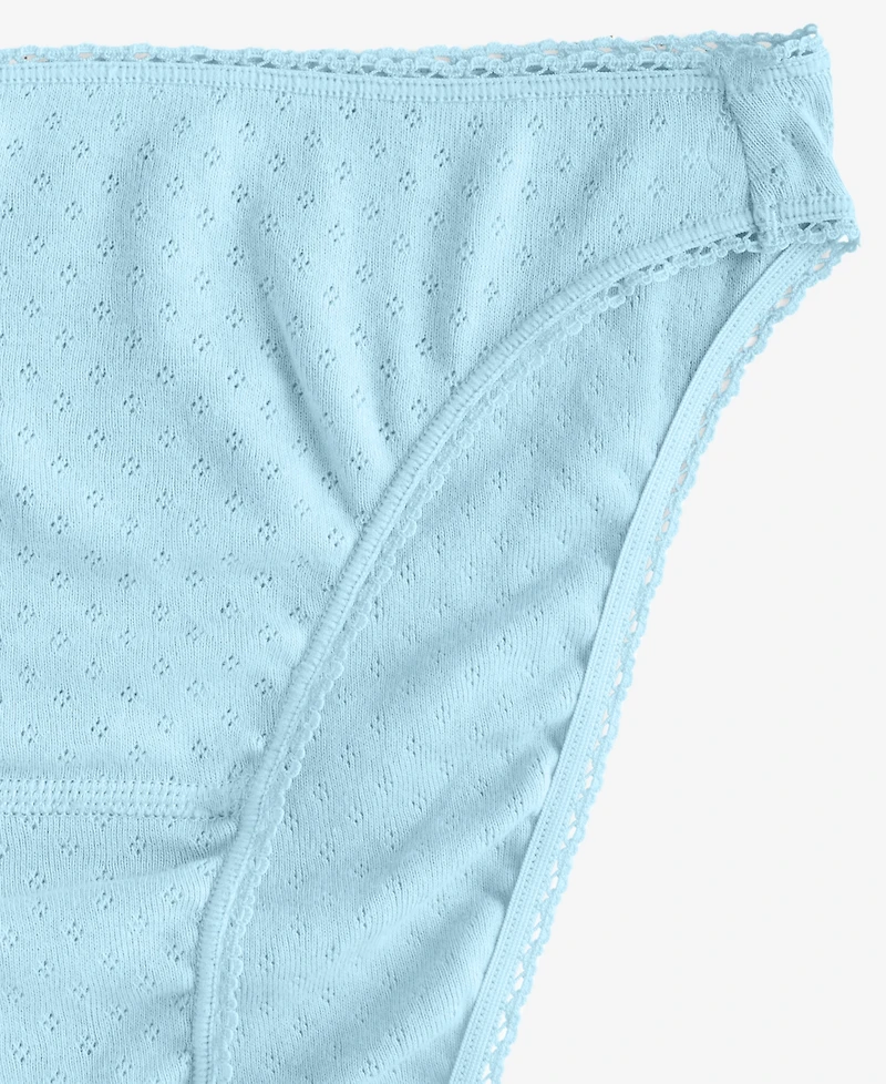 Charter Club Women's Cotton Pointelle Bikini Underwear, Created for Macy's