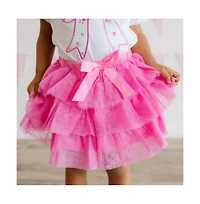 Sweet Wink Baby Girls Raspberry Bow Tiered Tutu Skirt