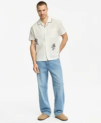 Sun + Stone Men's Nicholas Embroidered Camp Shirt