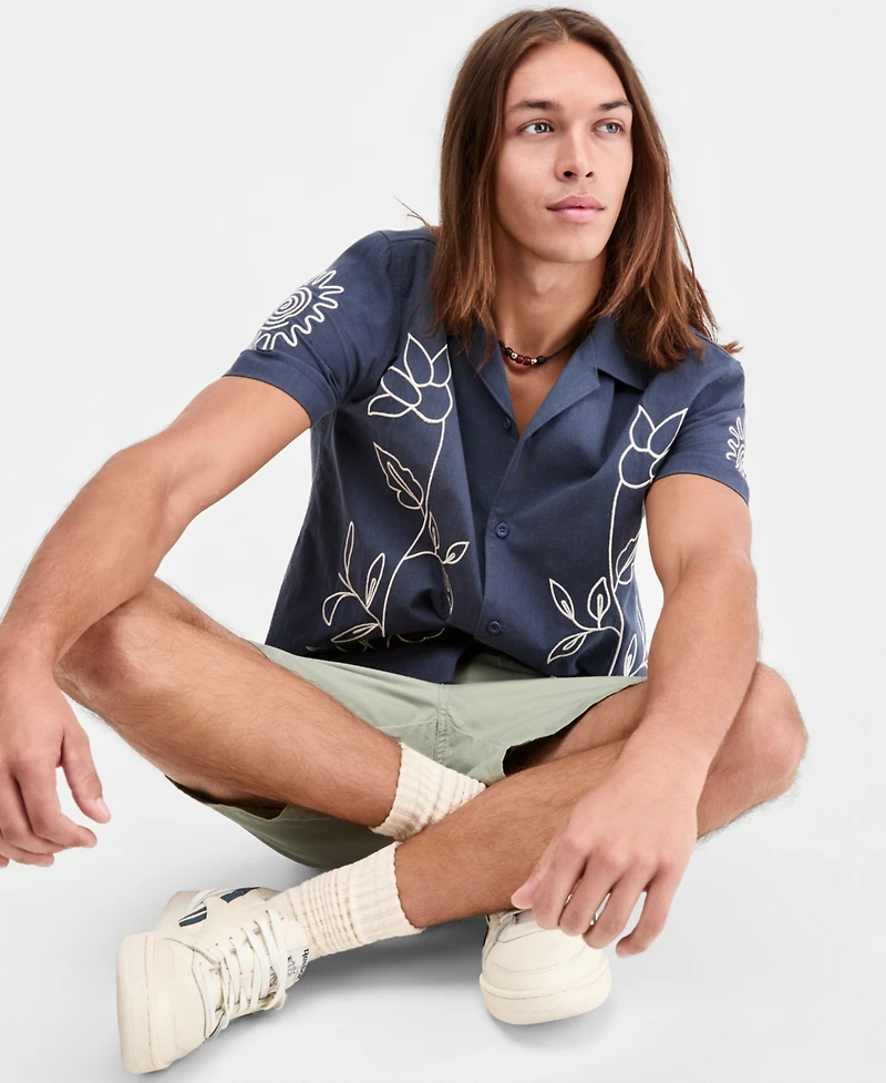 Sun + Stone Men's Danny Floral Camp Shirt, Macy's Exclusive