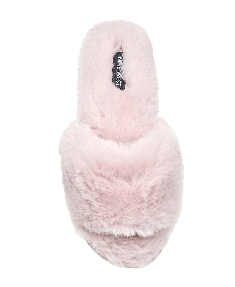 Nine West Women's Faux Fur Slippers Blush
