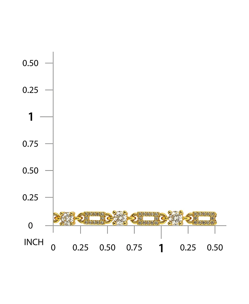 Macy's Cubic Zirconia Pave Rectangle Link Bracelet