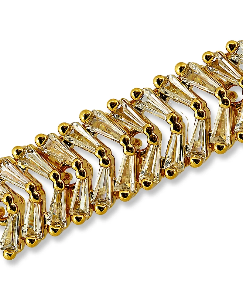 Macy's Trapezium Cubic Zirconia Chevron Pattern Tennis Bracelet