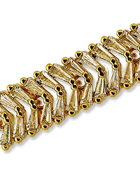 Macy's Trapezium Cubic Zirconia Chevron Pattern Tennis Bracelet