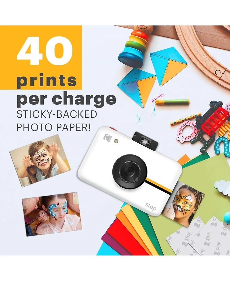 Kodak Step Digital Instant Camera Go Bundle with Zink Photo Paper and Camera Case
