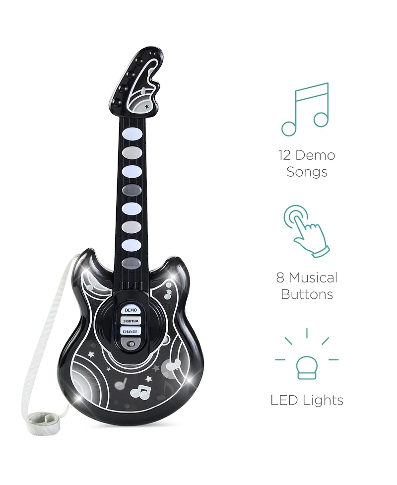 Best Choice Products 19in Kids Flash Guitar, Pretend Play Musical Instrument Toy for Toddlers w/ Mic