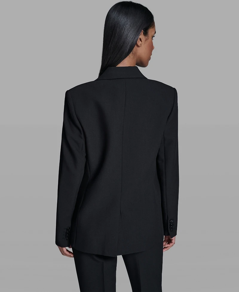 Karl Lagerfeld Women's Notched Lapel One Button Blazer