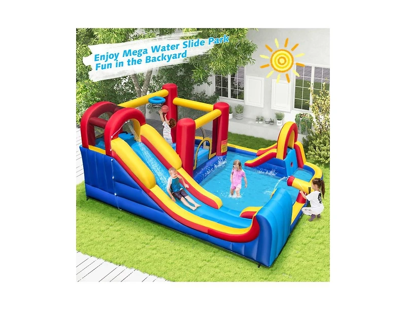 Slickblue Inflatable Water Slide Bounce House 7-in-1 with 680W Blower
