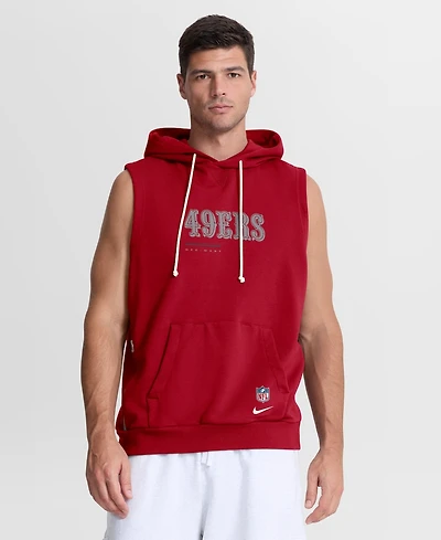 Nike Men's Scarlet San Francisco 49ers Sideline Standard Issue Dri-fit Sleeveless Hoodie