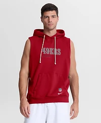 Nike Men's Scarlet San Francisco 49ers Sideline Standard Issue Dri-fit Sleeveless Hoodie