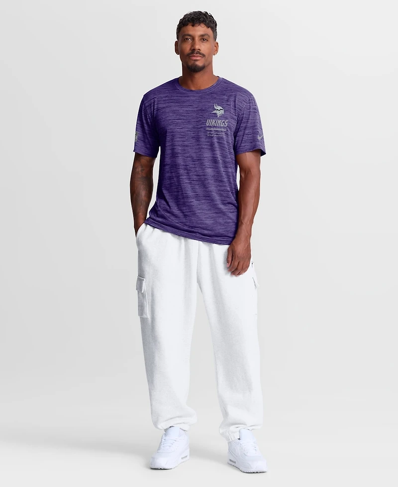 Nike Men's Purple Minnesota Vikings Sideline Double Covered Dri-fit Velocity T-Shirt
