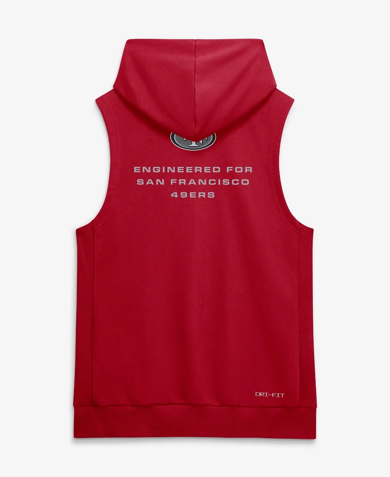 Nike Men's Scarlet San Francisco 49ers Sideline Standard Issue Dri-fit Sleeveless Hoodie