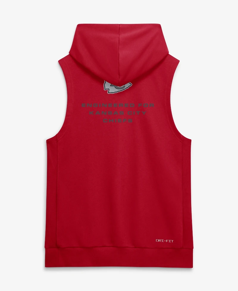 Nike Men's Red Kansas City Chiefs Sideline Standard Issue Dri-fit Sleeveless Hoodie