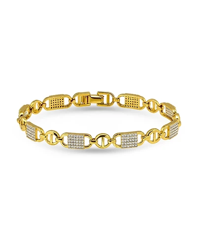 Macy's Pave Cubic Zirconia Lock Style Designer Inspired Bracelet