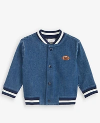 First Impressions Baby Boys' 3M-24M Denim Varsity Jacket, Macy's Exclusive